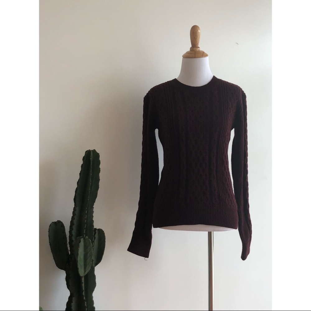 Burgundy knit sweater